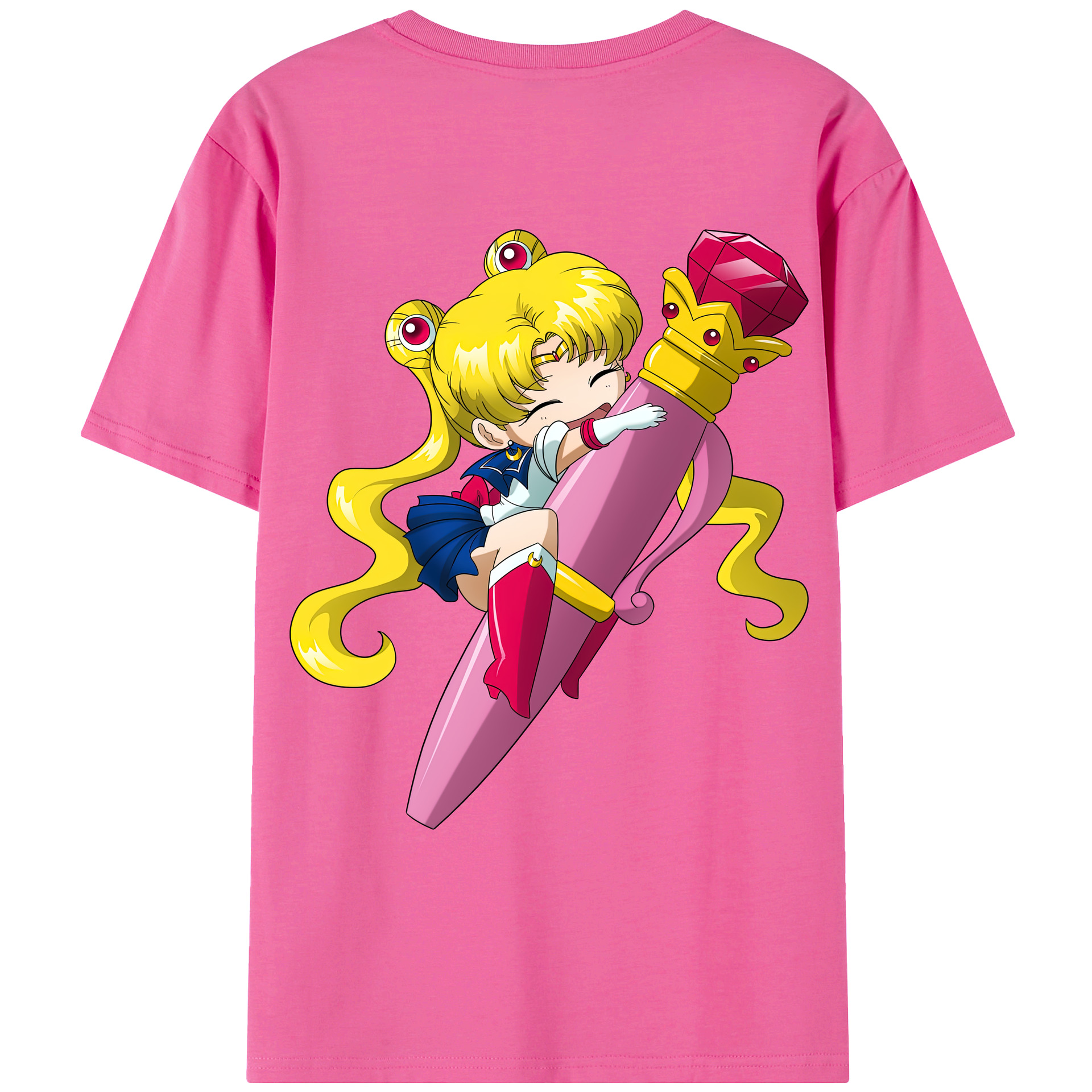 （画像用） 美少女戦士セーラームーン 月野 うさぎ つきの うさぎ Sailor Moon Tsukino Usagi レディース半袖Tシャツ(バックプリント)
